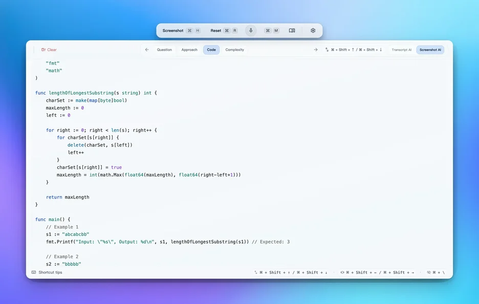 Screenshot solver feature interface
